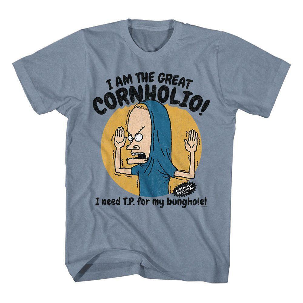 Beavis And Butt_Head The Great Cornholio Indigo Heather T Shirt